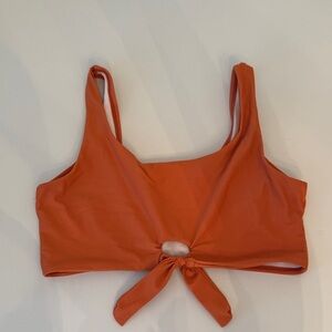 Orange Tie-Front Crop Top